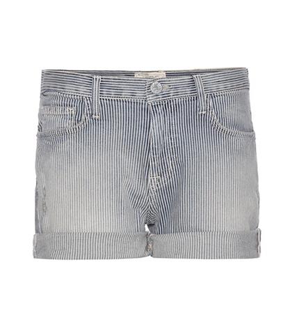 Current/elliott The Boyfriend Striped Denim Shorts
