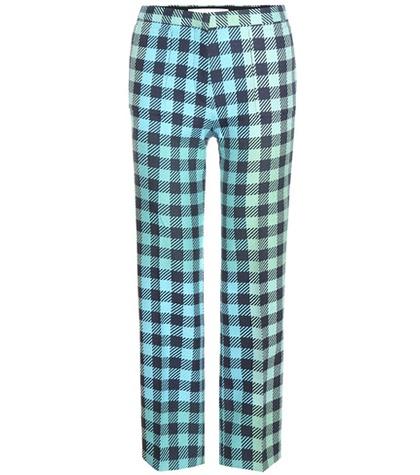 Victoria Victoria Beckham Check Wool-blend Trousers