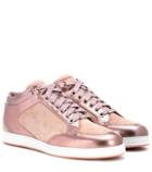 Jimmy Choo Miami Leather And Suede Sneakers
