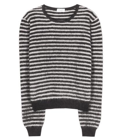 Saint Laurent Striped Mohair-blend Sweater