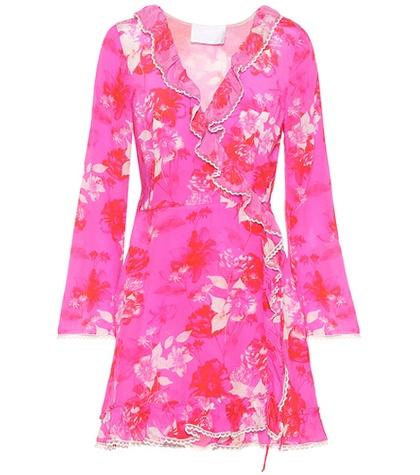 Valentino Melrose Sunset Silk Wrap Dress
