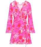 Valentino Melrose Sunset Silk Wrap Dress
