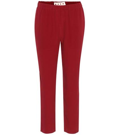 Marni Silk-blend Cropped Trousers