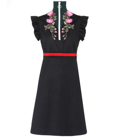 Gucci Embroidered Jersey Dress