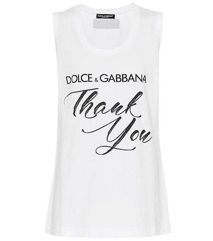 Dolce & Gabbana Thank You Cotton Tank Top