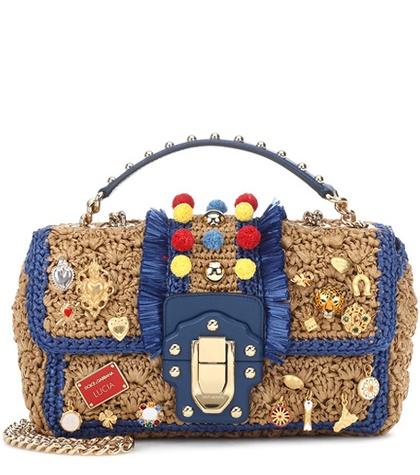 Dolce & Gabbana Lucia Raffia Shoulder Bag