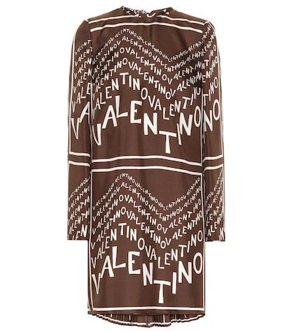 Valentino Printed Silk-twill Dress
