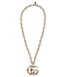 Gucci Crystal Logo Pendant Necklace