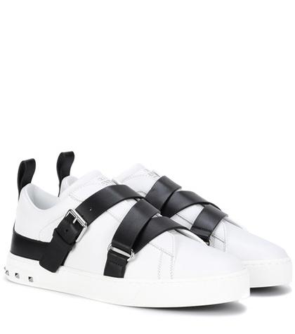 Valentino Valentino Garavani Embellished Leather Sneakers