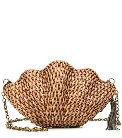 Kayu Jane Wicker Shell Clutch