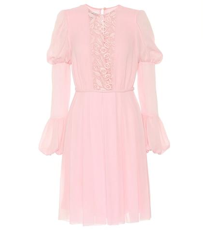 Giambattista Valli Lace-trimmed Georgette Minidress