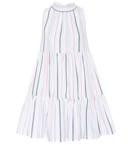 Bottega Veneta Tiered Striped Cotton Dress