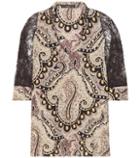 Etro Lace-trimmed Printed Silk Blouse