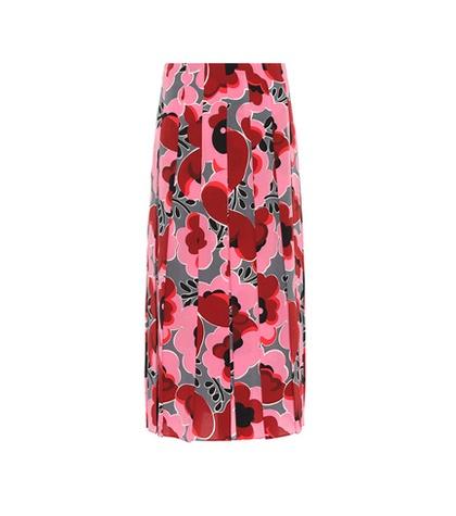 Gucci Poppies Silk Skirt