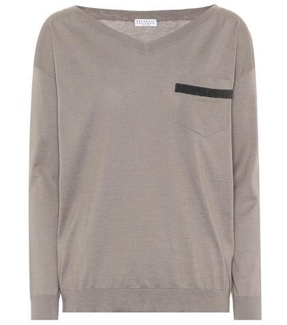 Brunello Cucinelli Monili-trimmed Cotton Top
