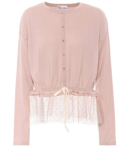 Redvalentino Tulle-trimmed Wool Cardigan