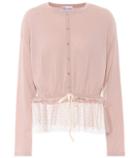 Redvalentino Tulle-trimmed Wool Cardigan