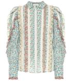 Gucci Ruffled Floral Cotton Blouse