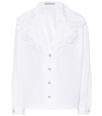 Alessandra Rich Lace-trimmed Cotton Shirt