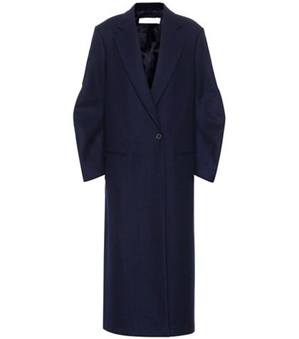 Victoria Beckham Twist Sleeve Virgin Wool Coat