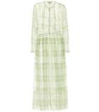 Burberry Scribble Check Silk Maxi Dress