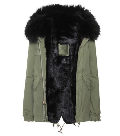 Mr & Mrs Italy Mini Fur-lined Cotton Parka