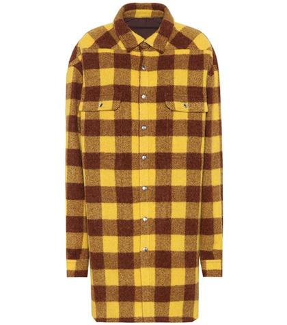 Rick Owens Checked Alpaca And Wool Coat