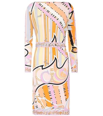 7 For All Mankind Printed Silk-blend Dress