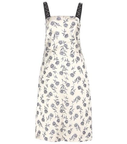Tory Burch A-line Linen-blend Jacquard Dress