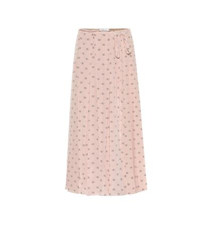 Valentino Mini Vlogo Silk Midi Skirt