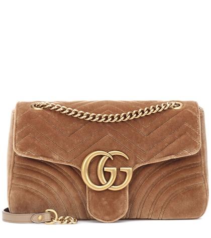 Aquazzura Gg Marmont Medium Velvet Shoulder Bag