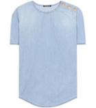 Balmain Embellished Denim T-shirt