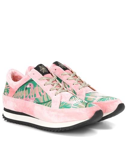 Marco De Vincenzo Work It Velvet Platform Sneakers