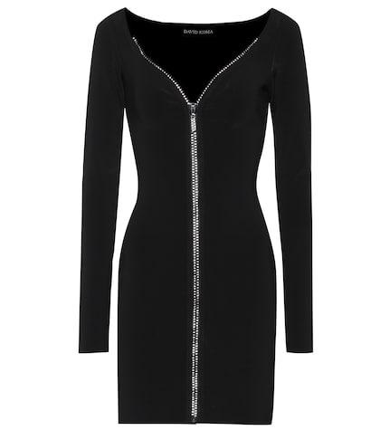 Versace Embellished Zip-front Minidress