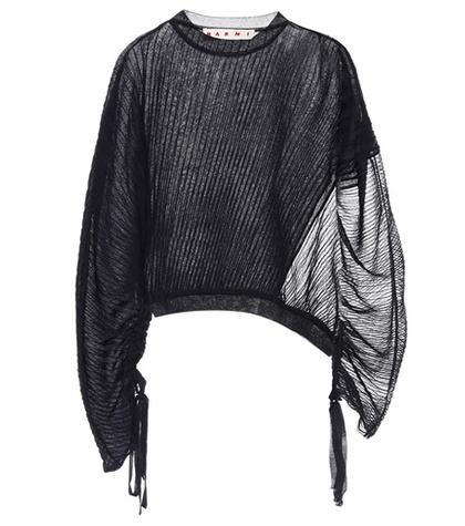 Marni Asymmetric Silk And Cotton Top