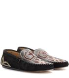Anya Hindmarch Étoile Finha Embroidered Suede Loafers