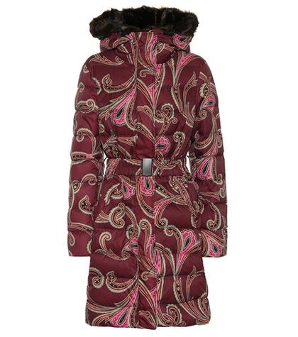 Etro Faux Fur-trimmed Printed Coat