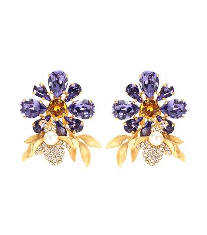 Diane Von Furstenberg Crystal Embellished Clip-on Earrings