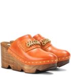 Stella Mccartney Wood And Faux Leather Clogs