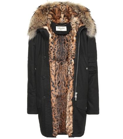Saint Laurent Fur-lined Cotton-blend Parka