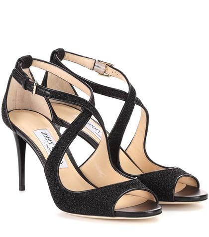 Jimmy Choo Emily 85 Lamé Sandals