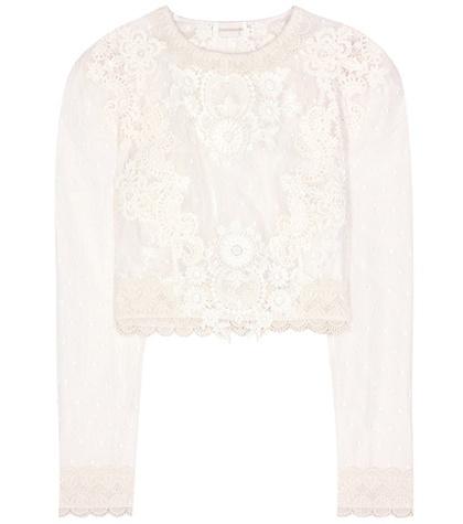 Zimmermann Bowerbird Lace Crop Top