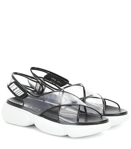 Prada Pvc And Leather Sandals