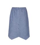 Jil Sander Navy Cotton Chambray Skirt