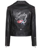 Saint Laurent Printed Leather Moto Jacket