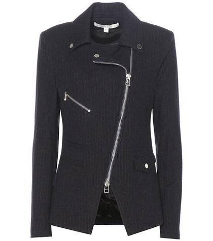 Lemlem Lounge Moto Pinstripe Wool Blazer