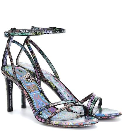 Balenciaga Graffiti Leather Sandals