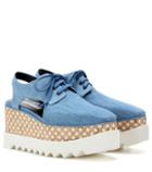 Stella Mccartney Elyse Cut-out Denim Platform Derby Shoes