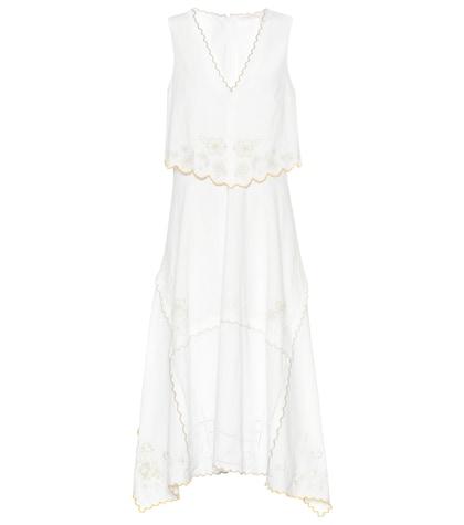 See By Chlo Embroidered Cotton Midi Dress