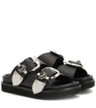 Alexander Mcqueen Embellished Leather Slides